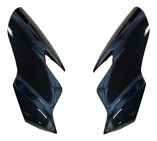 Par de Carenagens Laterais do Farol Paramotos Yamaha Fazer Fz25 250 2022 a 2024 Preto Metálico