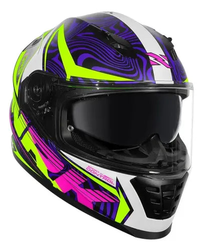 Capacete Norisk FF302 Soul II Control com Óculos Solar Interno Preto Rosa Fosco Tamanho 58/M
