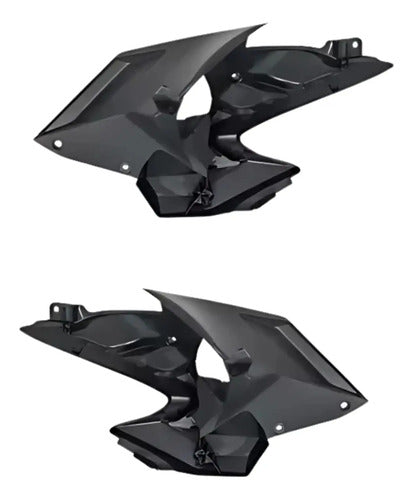 Par de Acabamentos Internos da Aba do Tanque Paramotos Honda Cg 160 Fan 2022 a 2024 Preto