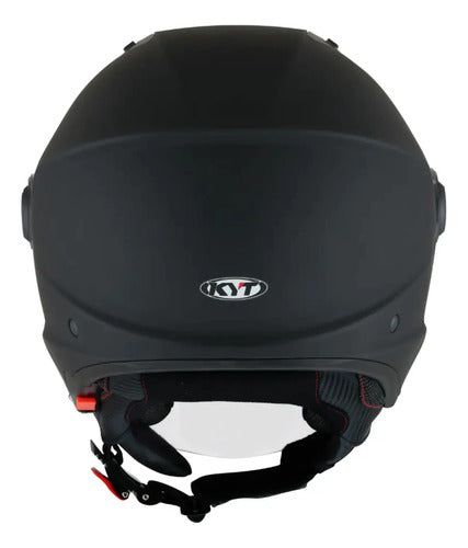 Capacete Aberto KYT D-City Solid com Óculos Solar Interno Preto Fosco