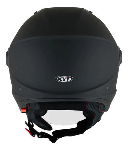 Capacete Aberto KYT D-City Solid com Óculos Solar Interno Preto Fosco