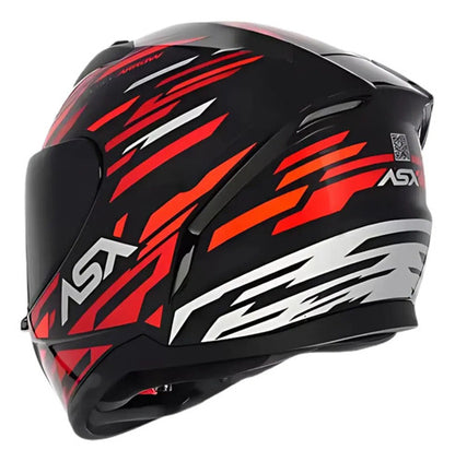 Capacete ASX City Arrow Preto Vermelho Branco Brilhante