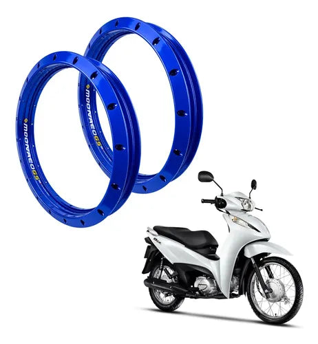 Par de Aros de Roda GS Monaco Honda Biz 125 Biz 110i 1.85x17 e 1.85x14 Azul