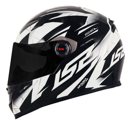 Capacete LS2 FF358 Draze Preto Branco Brilhante Tamanho 56/S