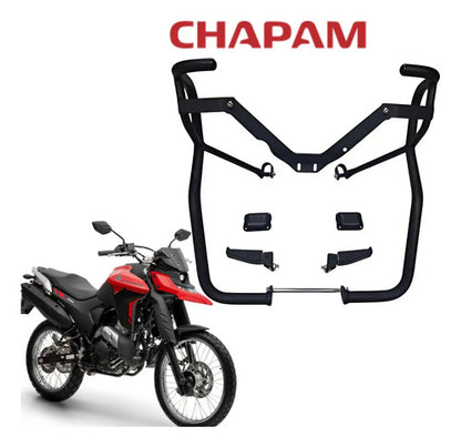Protetor de Motor com Pedaleira Chapam Yamaha Lander 250 2025 em diante Preto Fosco