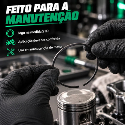 Jogo de Anéis do Pistão Smartfox Yamaha Factor 125 2000 a 2016 Xtz 125 2003 em diante STD