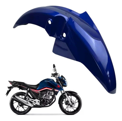 Paralama Dianteiro sem Suporte Paramotos Honda Cg 160 Titan 2016 a 2022 Azul Metálico