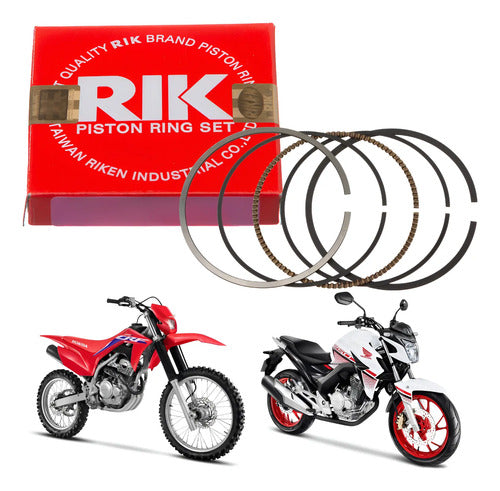 Jogo de Anéis do Pistão RIK Honda Cb 250f Twister 2016 a 2022 Crf 250f 2019 a 2025 0,25 mm