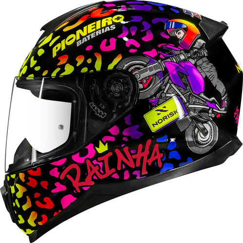 Capacete Norisk Razor Fanny Wheeling com Spoiler Preto Brilhante