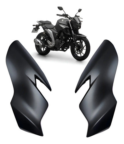 Par de Carenagens Laterais do Farol Paramotos Yamaha Fazer Fz25 250 2022 a 2024 Preto Fosco