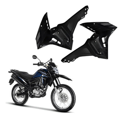 Par de Acabamentos Internos da Aba do Tanque Paramotos Honda Bros 160 2022 a 2024 Preto