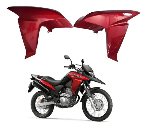 Par de Aletas Abas do Tanque Paramotos Honda Xre 300 2016 a 2018 Vermelho