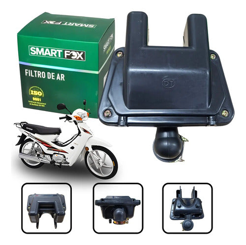 Filtro de Ar Completo com Caixa Smartfox Shineray Phoenix 50 2011 a 2015 Xy 50q 2007 a 2015