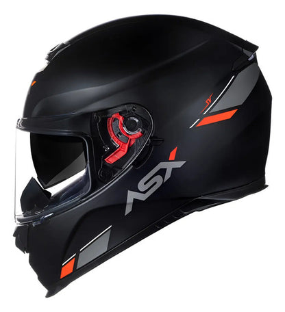 Capacete ASX Eagle SV Solid com Óculos Solar Interno Preto Grafite Vermelho Fosco