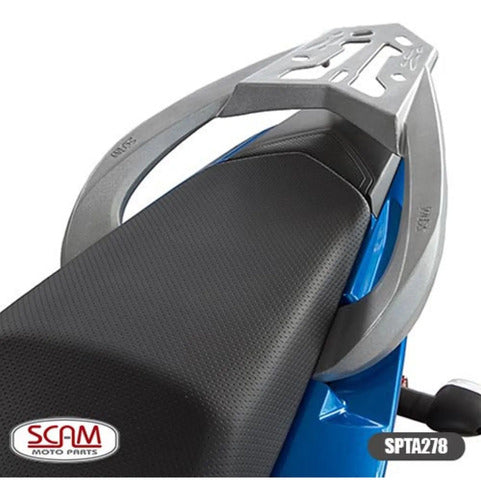 Suporte de Baú Bagageiro Scam Liga Leve Yamaha Factor 125 150 2016 a 2025 Prata