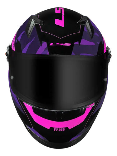 Capacete LS2 FF358 Tank Preto Roxo Brilhante