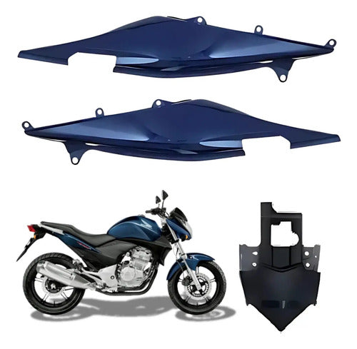 Kit Rabeta Lateral Completa Paramotos Honda Cb 300r 2012 Azul