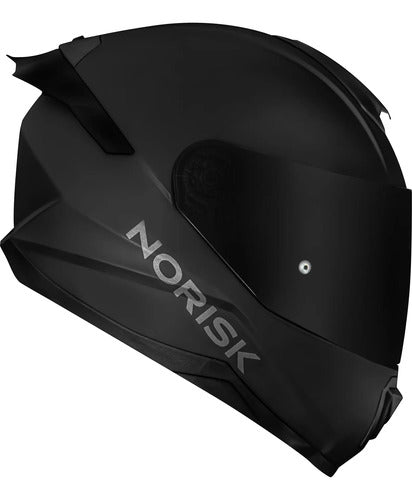 Capacete Norisk Razor Solid com 2 Viseiras e Spoiler Preto Fosco
