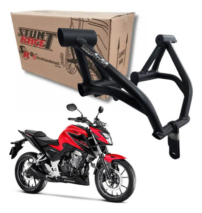 Protetor de Motor Stunt Race Street Cage Honda Cb 300f Twister 2023 a 2025 Preto Fosco