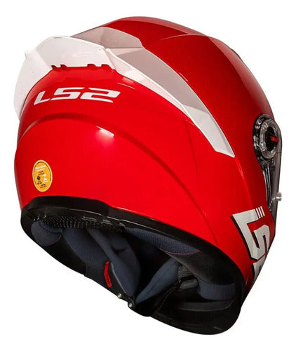 Capacete LS2 FF358 Classic S Solid com Spoiler Vermelho Brilhante