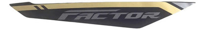 Adesivo da Tampa Lateral Direita Yamaha Factor 150 2024 Preto Dourado
