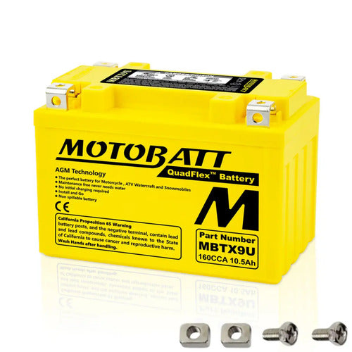 Bateria Motobatt MBTX9U AGM 12V 10,5Ah Honda Cb 500 Africa Twin 1000 Suzuki Bandit 650