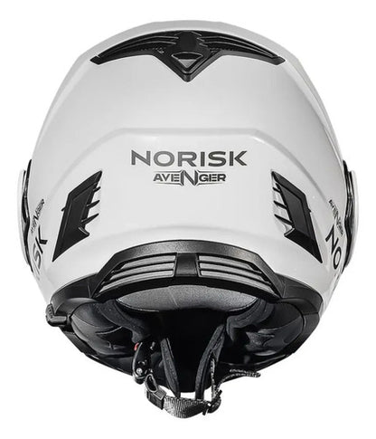 Capacete Escamoteável Norisk Avenger Solid com Óculos Solar Interno Branco Brilhante Tamanho 56/S