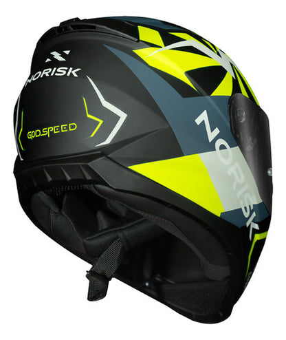 Capacete Norisk Razor Godspeed Azul Verde Fosco