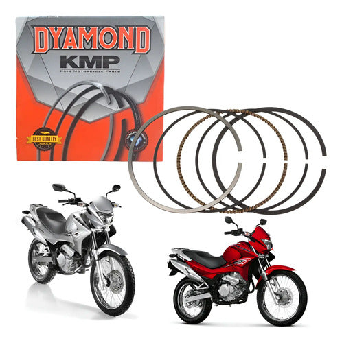Jogo de Anéis do Pistão KMP Dyamond Honda Nx 400 Falcon 1999 a 2015 0,75