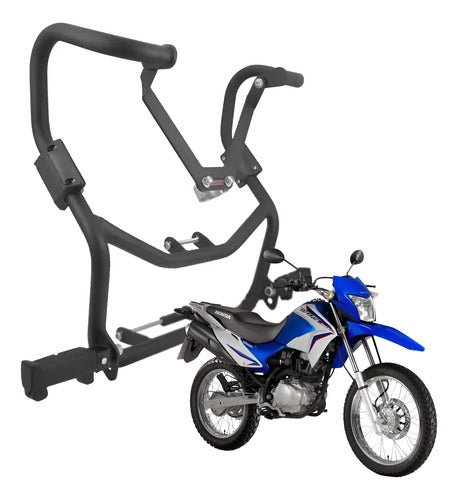 Protetor de Carenagem Protetor de Motor com Pedaleira Chapam Honda Bros 150 2009 a 2015 Preto Fosco