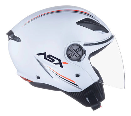 Capacete Aberto ASX City Air Solid Branco Brilhante