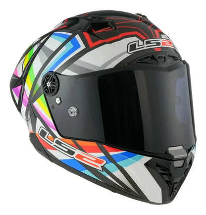 Capacete LS2 FF805 Thunder C GP Flash Black com Spoiler Preto Cinza Azul