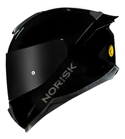 Capacete Norisk Razor Solid com 2 Viseiras e Spoiler Preto Brilhante