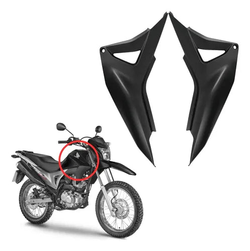 Par de Guias de Ar Abas do Tanque Paramotos Honda Bros 160 2015 a 2021 Cinza