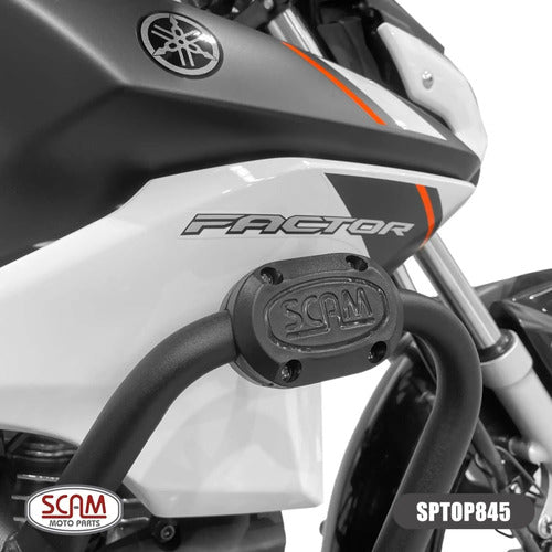 Protetor de Motor com Pedaleira Scam Yamaha Factor Dx 150 2025 em diante Preto Fosco