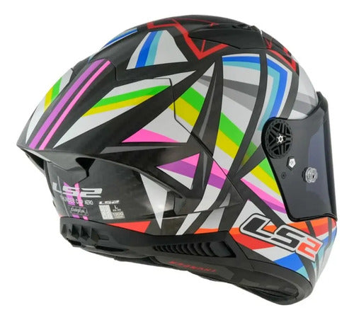 Capacete LS2 FF805 Thunder C GP Flash Black com Spoiler Preto Cinza Azul