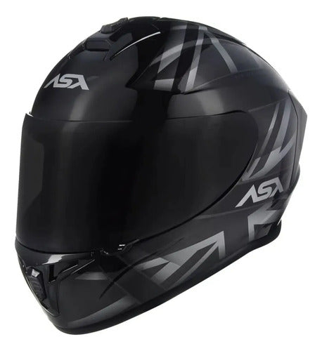 Capacete ASX Draken UK Preto Cinza Fosco