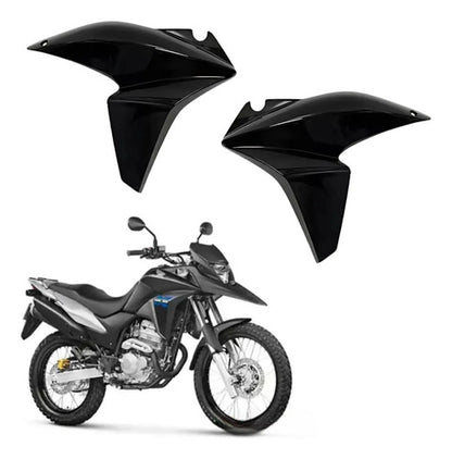 Par de Aletas Abas do Tanque Paramotos Honda Xre 300 2013 a 2015 Preto Brilhante