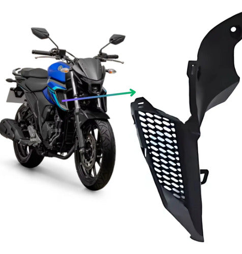 Acabamento Interno da Aba do Tanque Direito Yamaha Fazer Fz25 250 2018 a 2025 Preto