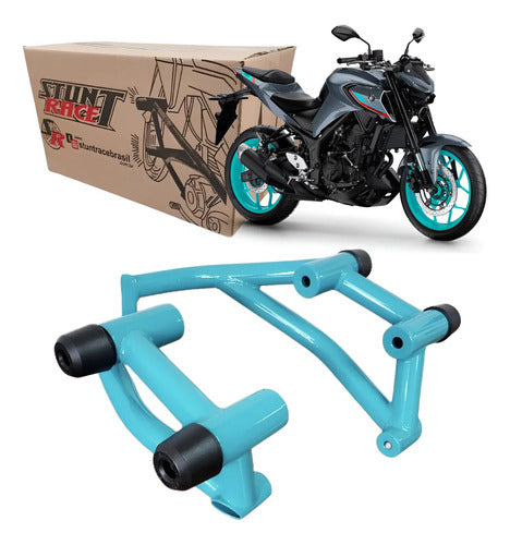 Protetor de Motor Stunt Race Cage Yamaha Mt-03 2016 a 2025 Azul Turquesa Metálico