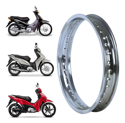 Aro de Roda Traseira Smartfox Honda Pop Biz 100 Biz 125 Pop 110i Biz 110i 1.60x14 Cromado