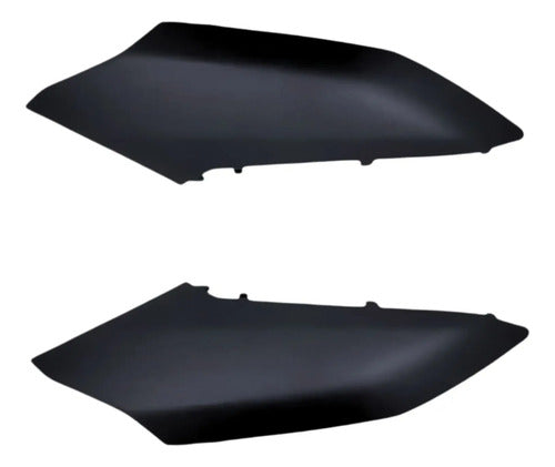 Par de Guias de Ar Abas do Tanque Superiores Paramotos Yamaha Fazer Fz25 250 2022 a 2024 Preto Fosco
