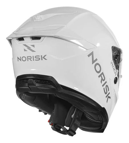 Capacete Norisk Rock Solid com Óculos Solar Interno e 2 Viseiras Branco Brilhante