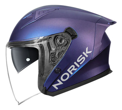Capacete Aberto Norisk Downtown II Solid com Óculos Solar Interno Azul Fosco Tamanho 58/M