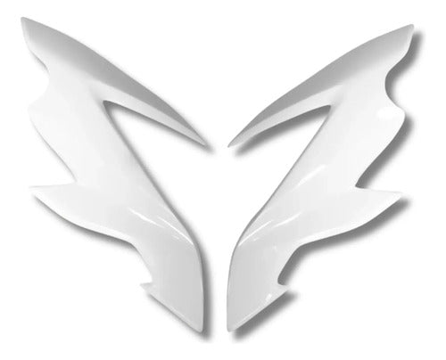 Par de Bananinhas Carenagens Laterais do Farol Paramotos Honda Bros 160 2022 a 2024 Branco