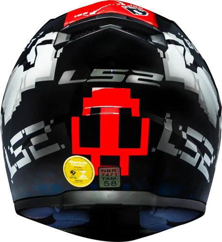 Capacete LS2 FF358 Bullet Preto Vermelho Brilhante