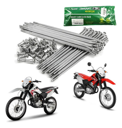 Jogo de Raios Dianteiro Smartfox Honda Tornado 250 2001 em diante 4 mm Cromado