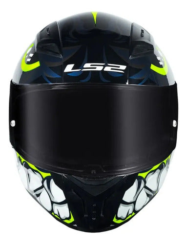 Capacete LS2 FF810 Vigo Sarbul Preto Amarelo Azul Brilhante