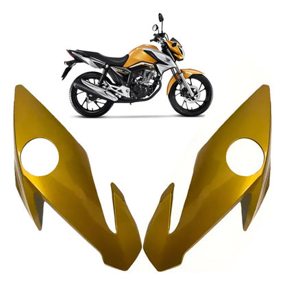 Par de Carenagens Laterais do Farol Paramotos Honda Cg 160 Titan Fan 2022 Amarelo Perolizado