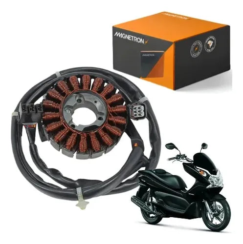 Magneto Estator com Bobina de Pulso Magnetron Honda Pcx 150 2013 a 2015